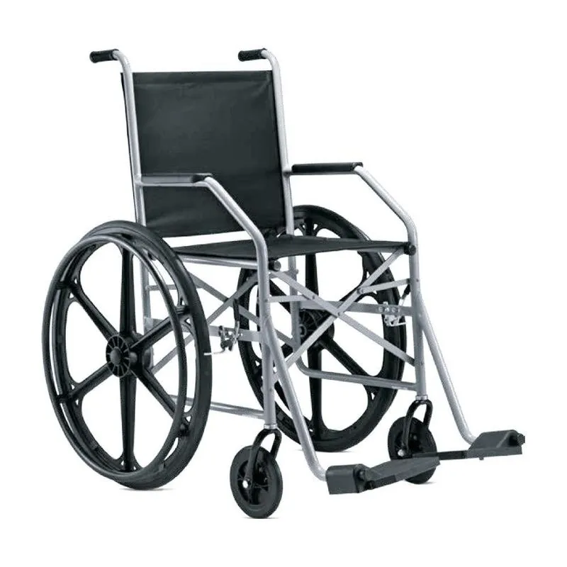 Cadeira De Rodas Aço 1009 Rn Dobrável Nylon Cinza Jaguaribe