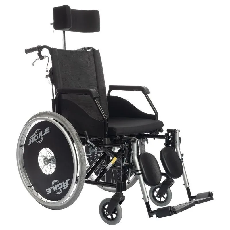 Cadeira De Rodas Agile Reclinável 44x42x50 Preta Jaguaribe