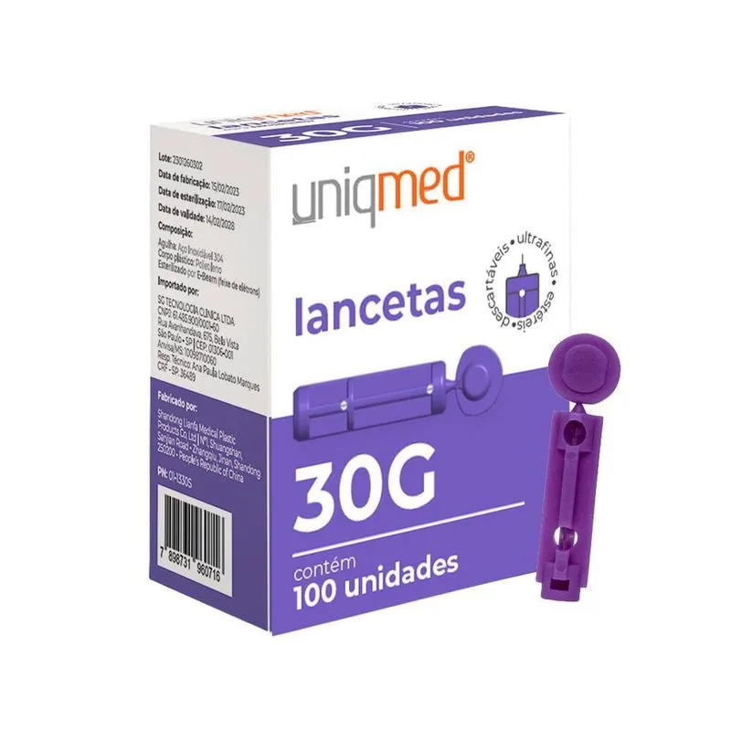 Lancetas Para Lancetador 30g Kit 300un Uniqmed