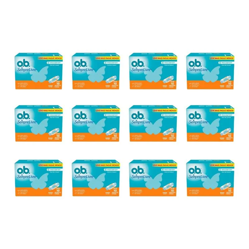 Absorvente ob Com 10un Super Sempre Livre - Kit c/ 12un