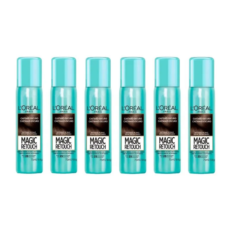 Coloraçao Loreal Magic Retouch 75ml Spray Castanh Escuro-6un