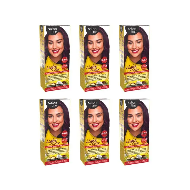 Coloraçao Light Color 6.62 Marsala - Kit c/ 6un