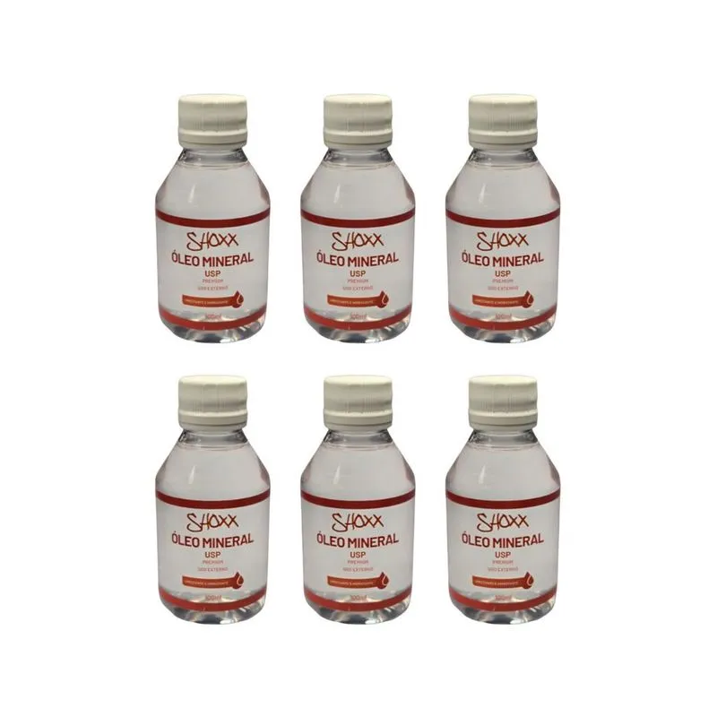 Oleo Mineral Shoxx Usp 100ml - Kit c/ 6un