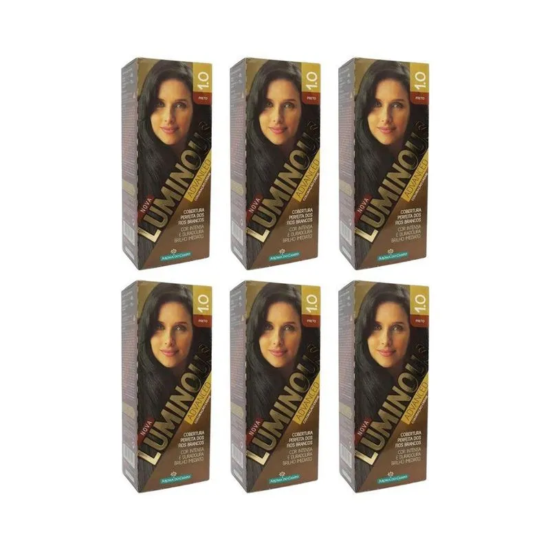 Coloraçao Luminous 1.0 Preto - Kit Com 6Un