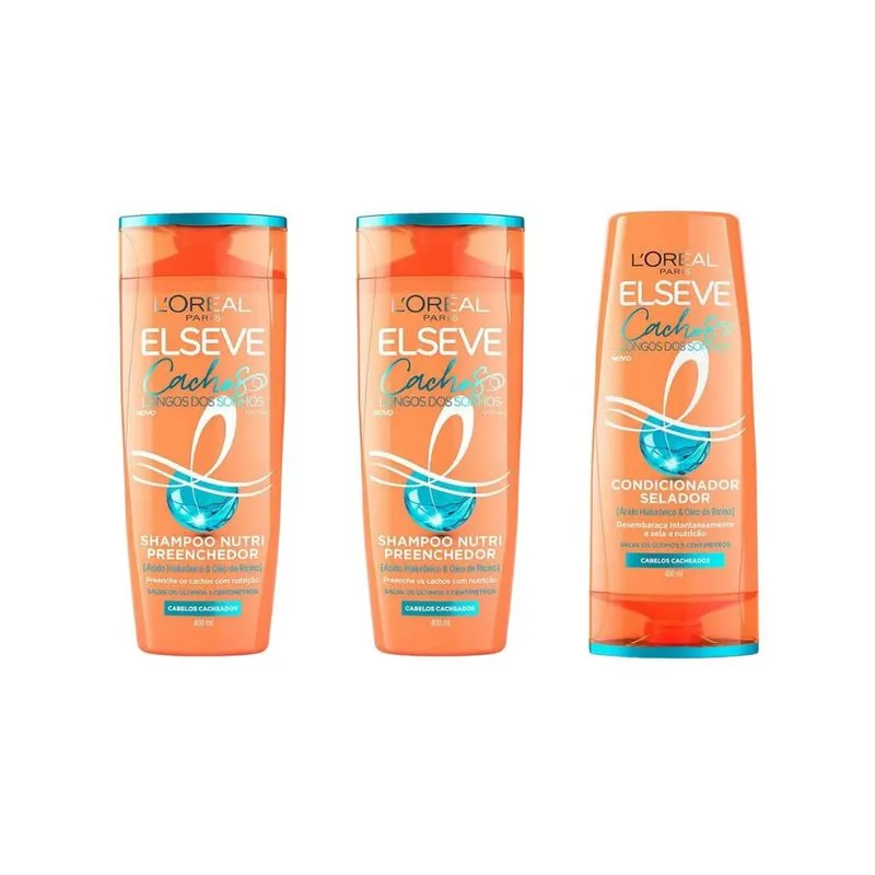 Kit Elseve Cachos dos Sonhos 1 Cond 400ml + 2 Sh 400ml