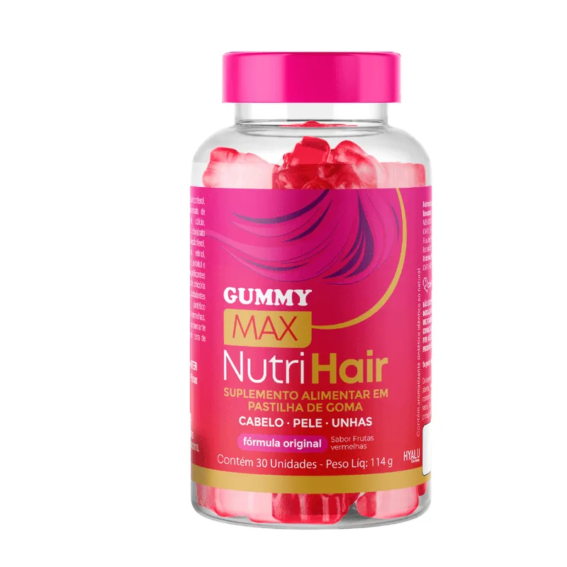 Vitamina Capilar Gummy + Ácido Hialurônico Max Nutri Hair