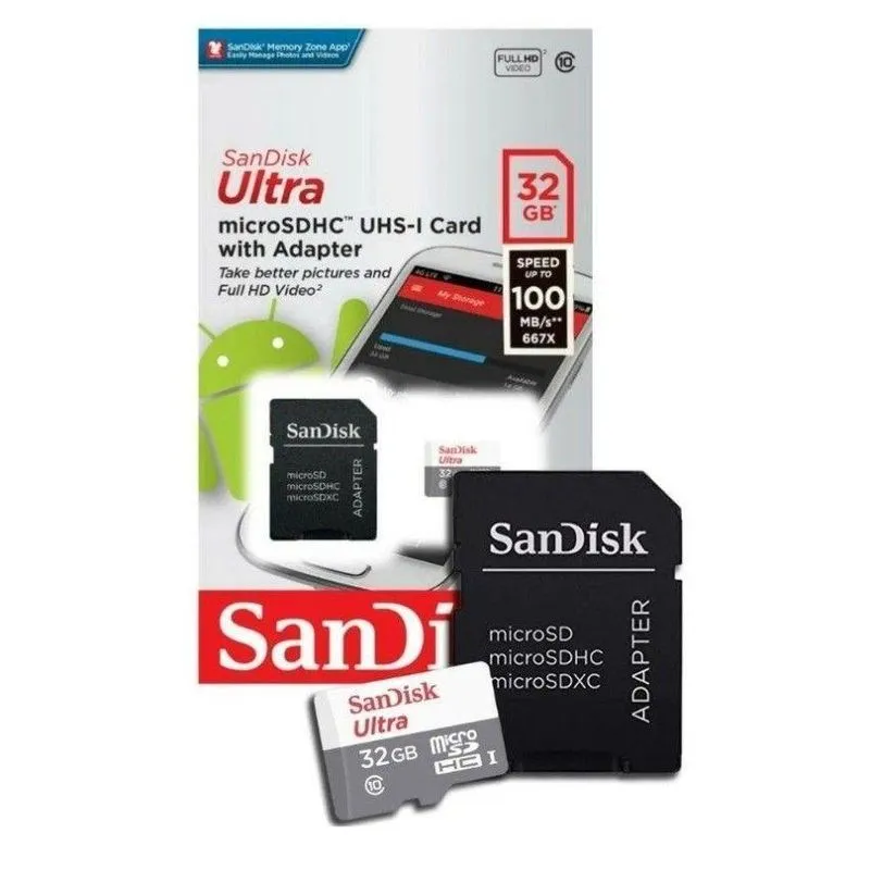 Kit 2 Cartão Memória 32gb Micro Sd Ultra Sandisk