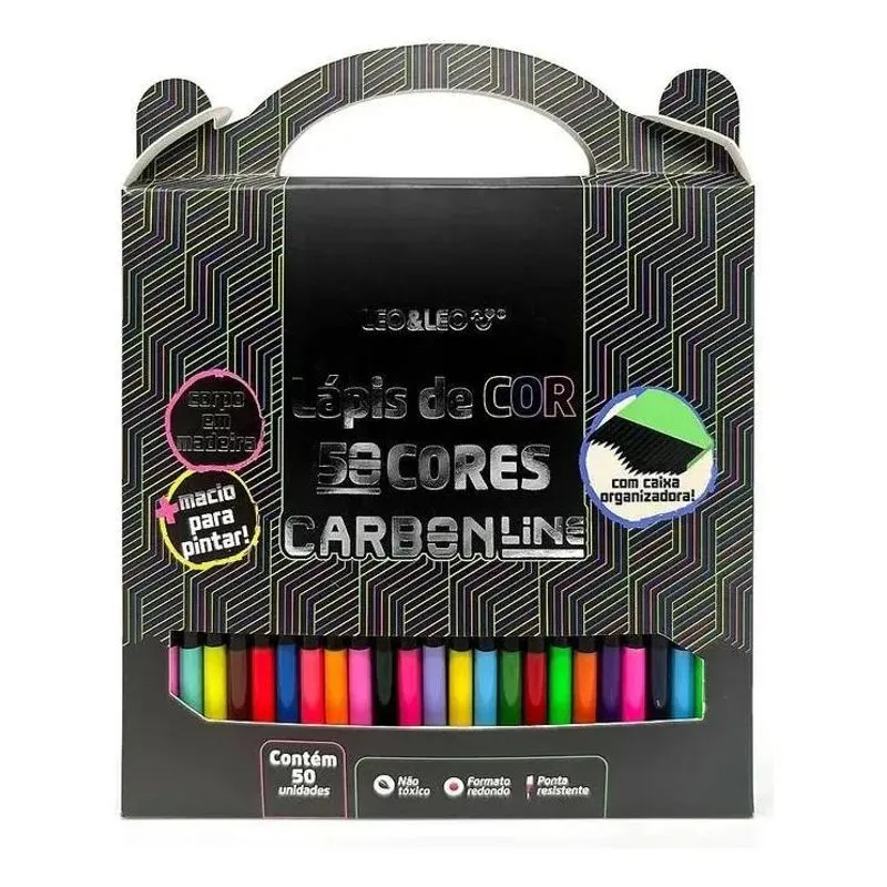 Lapis De Cor 50 Cores Carbon Soft Macio Leonora Marcação Mar