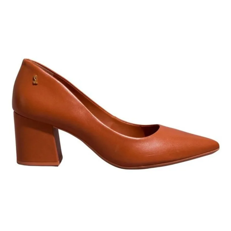 Sapato Scarpin Santa Lolla Pelica Soft Bico Grosso 34 / Marrom