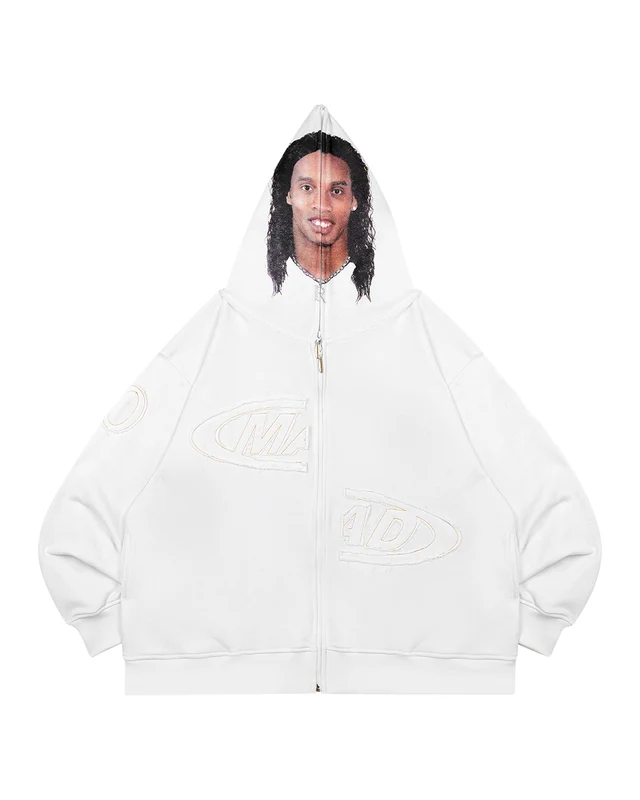 JAQUETA FULL ZIP SÓSIA DO RONALDINHO (BRANCO) M