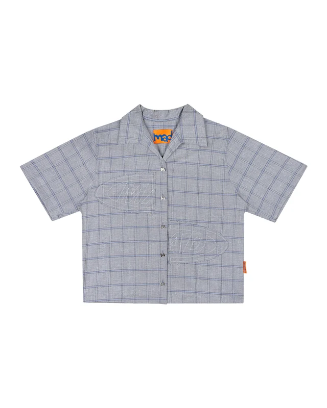 CAMISA PORTAL BORDADA (XADREZ AZUL) GG