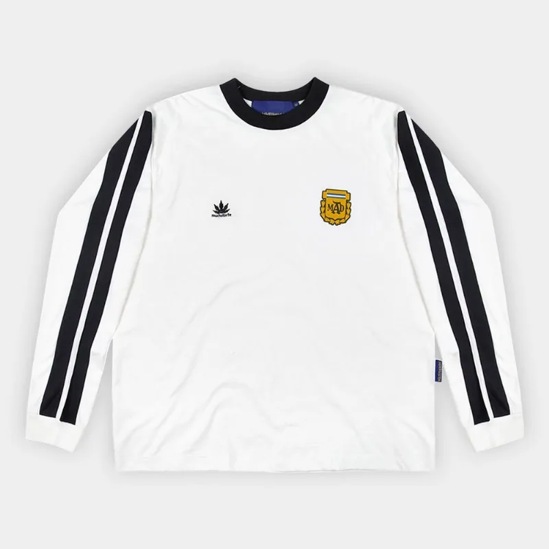 Camiseta Manga Longa Mad 4 Listras Masculina - Masculino - Branco