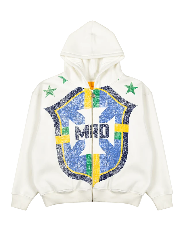 BLUSA MOLETOM FACEZIP - SELEÇÃO (OFF-WHITE) GG