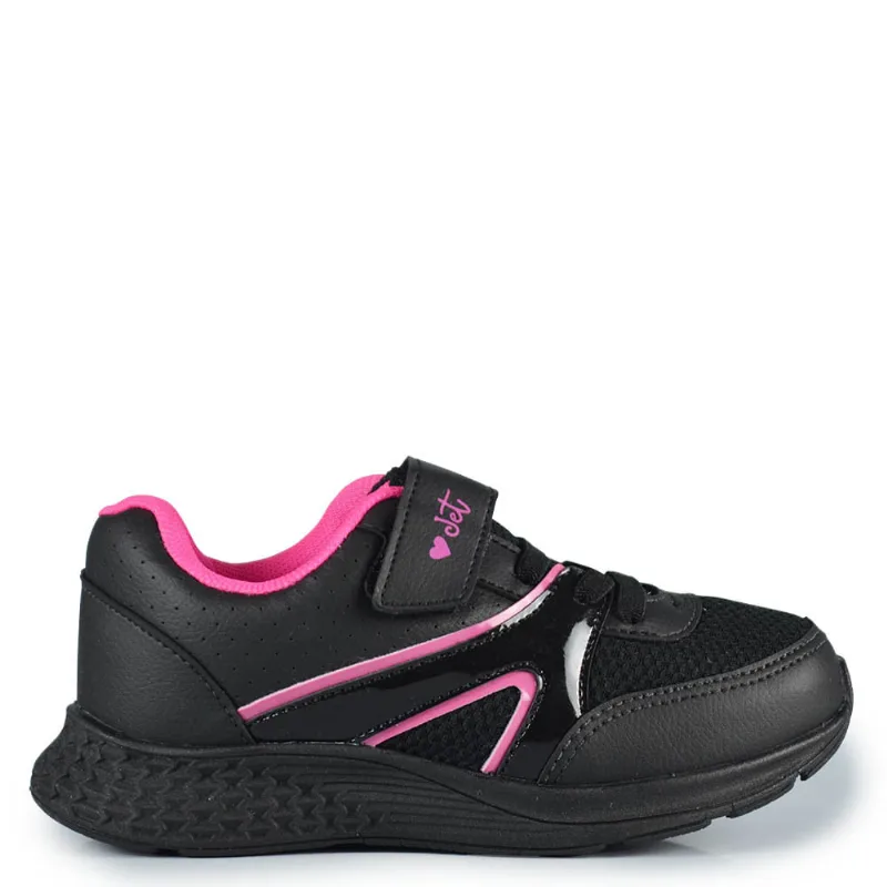 Tênis Esportivo Infantil Jet Kids Feminino 62.121 226 PRETO/PINK 34