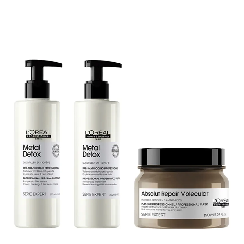 Kit Loréal Professionnel Serie Expert Metal Detox 2 Produtos + Absolut Repair Molecular Máscara 150g Kit