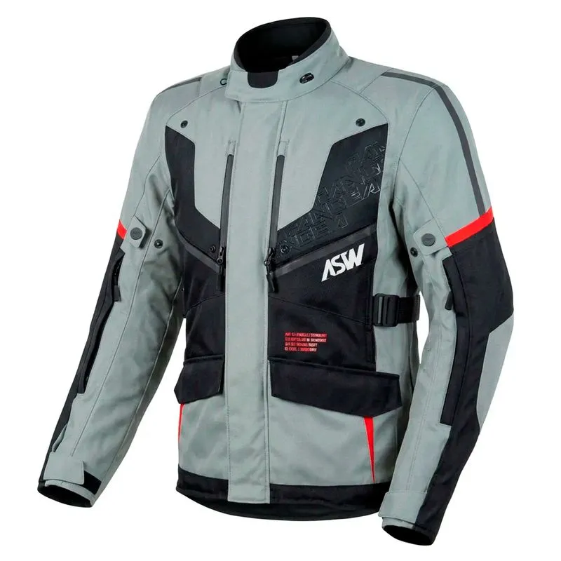 Jaqueta Masculina ASW Pangea 2.0 Cinza Preto Vermelho 3XL