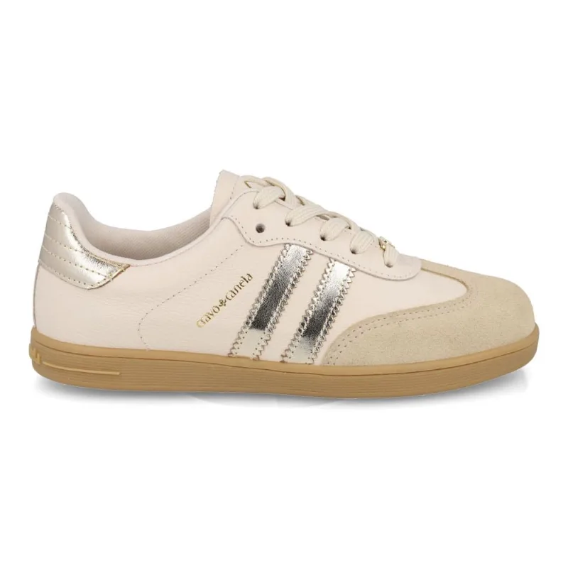 Tênis Casual Cravo & Canela Couro Feminino Off White 34