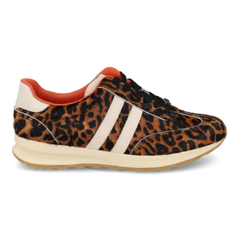 Tênis Casual Cravo & Canela Pelo Ocelote Couro Feminino Marrom 34