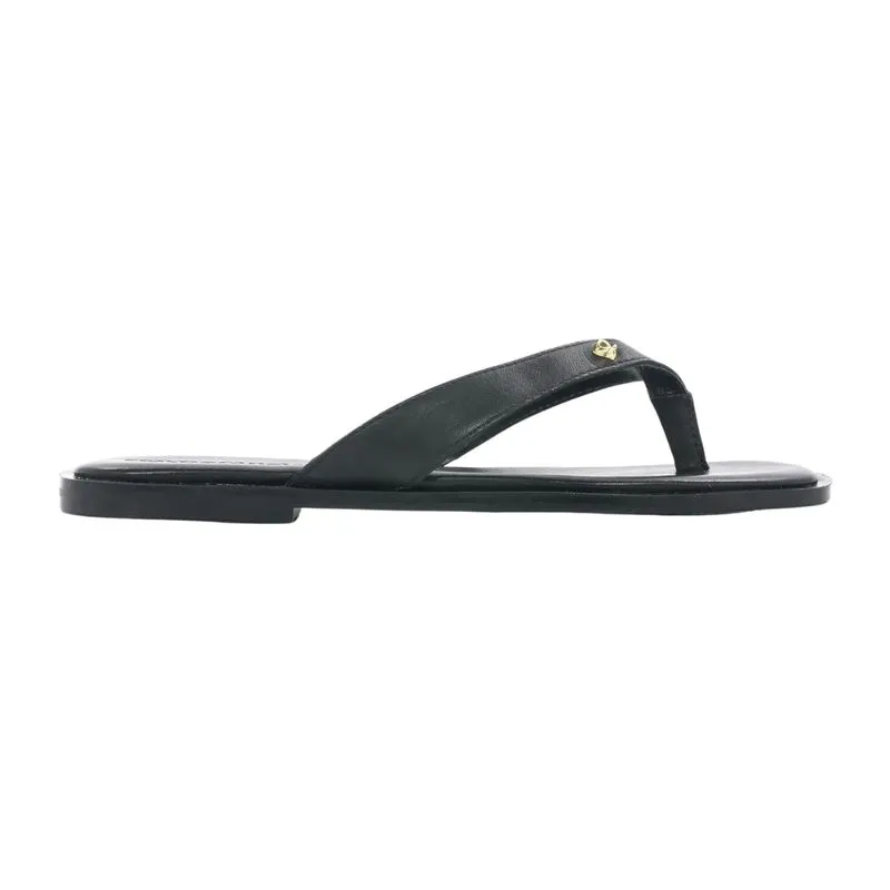 Chinelo Feminino Cravo E Canela Couro 39 / PRETO/PRETO