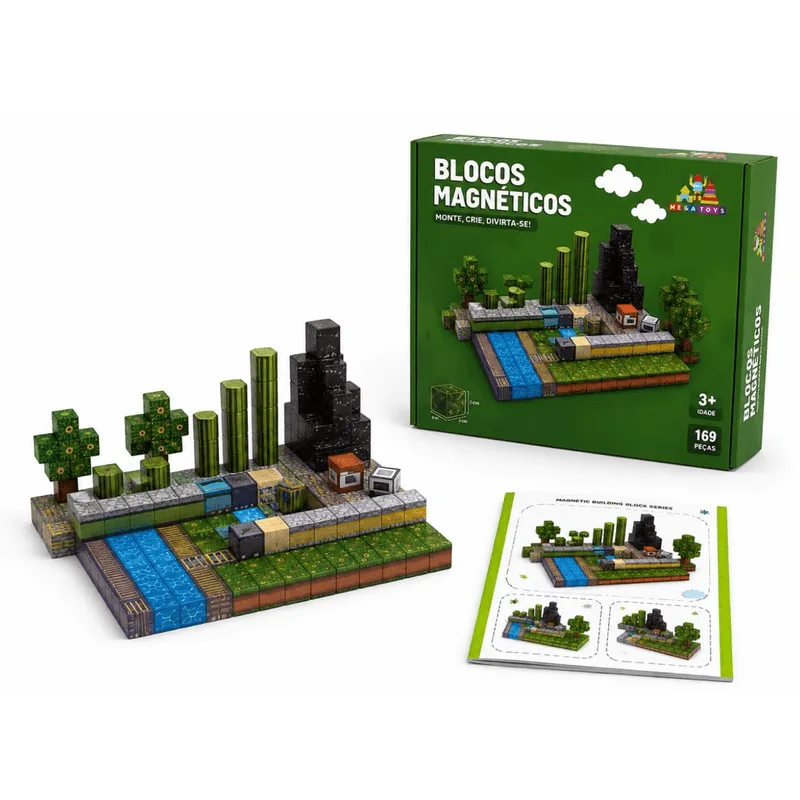 Blocos Magnéticos com 169 Peças - Mega Toys