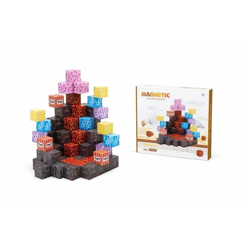 Blocos Magnéticos com 74 Peças - Mega Toys