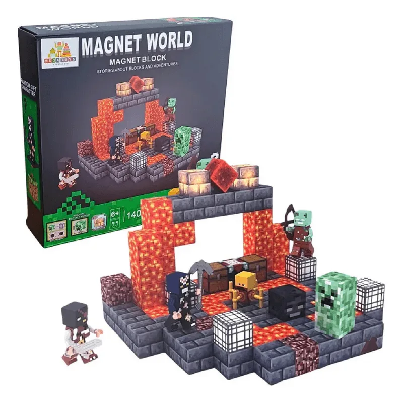 Blocos Magnéticos com 140 Peças - Mega Toys