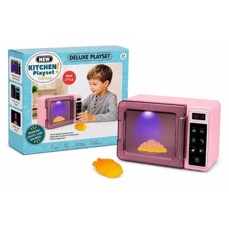 Micro-Ondas Infantil com Luz e Som Rosa - Mega Toys