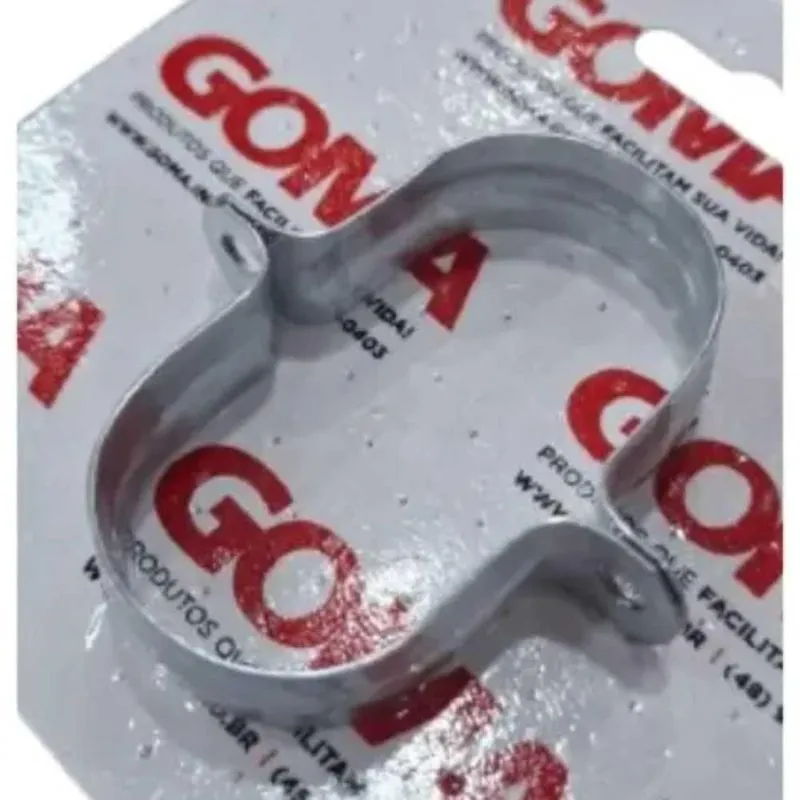 Abraçadeira Conduíte Tipo U 3/4 - Fixação Robusta - Aço Zincado - Inox - Goma - 02 Peças