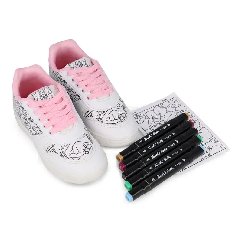 Tênis Infantil Bobbie Goods Personalizável Mini Pé Branco + Caneta Touch e Livro 29