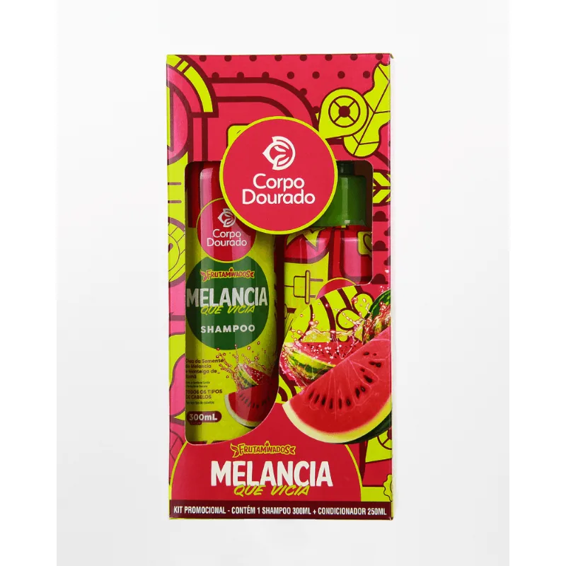 KIT CAPILAR - SHAMPOO 300ML + CONDICIONADOR 250 ML - MELANCIA QUE VICIA