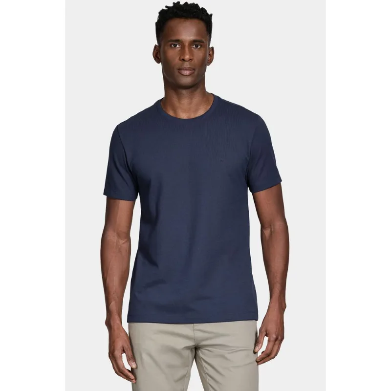 Camiseta Manga Curta Piquet Peruano Marinho - GG