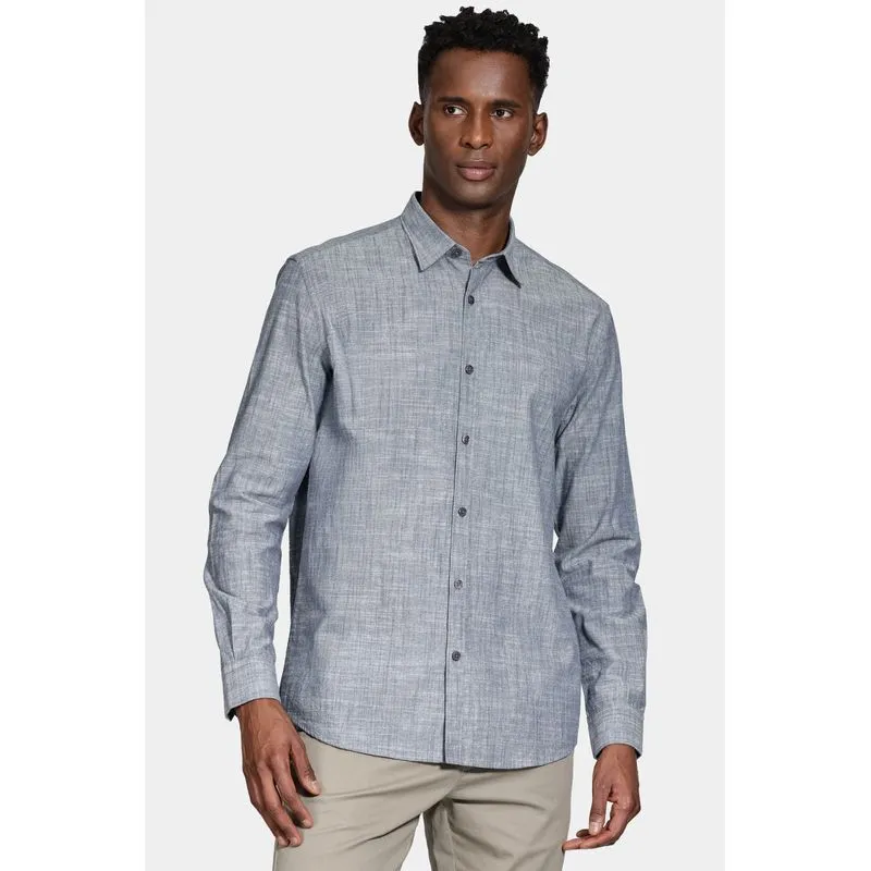 Camisa Manga Longa Slim Flamê Azul - P