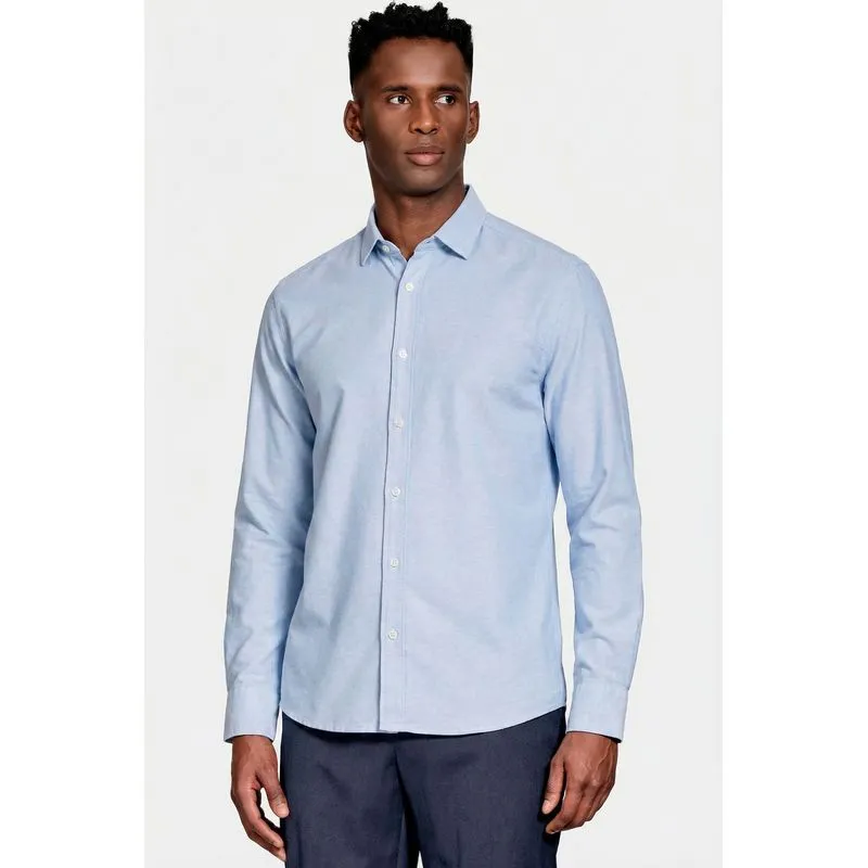 Camisa Manga Longa Regular Oxford Azul Celeste - M