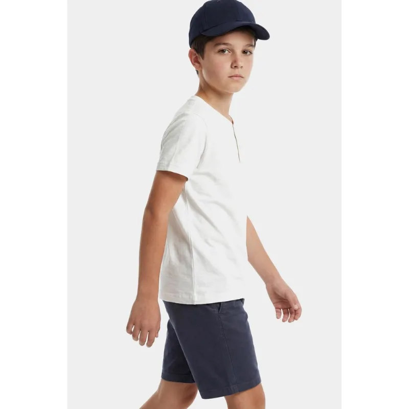Camiseta Manga Curta Infantil Malha Tricot Off White - XPP