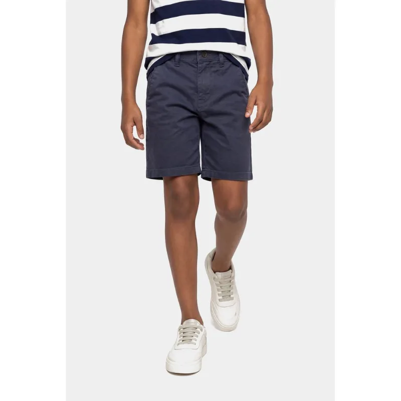 Bermuda Chino Infantil Color Sarjada Marinho - 6