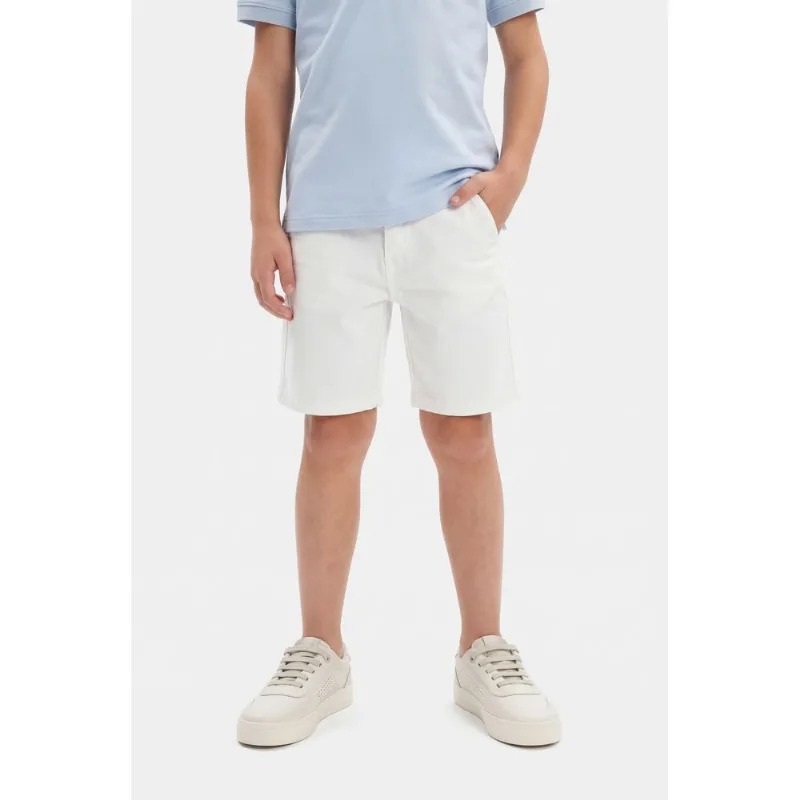Bermuda Chino Infantil Color Sarjada Off White - 2