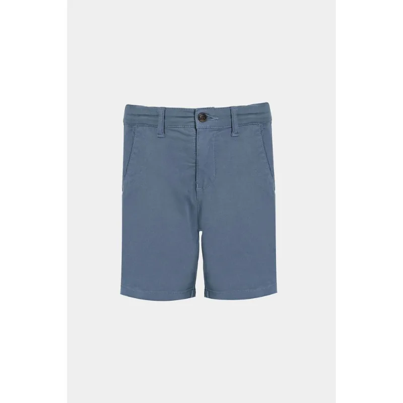 Bermuda Chino Infantil Color Sarjada Azul Indigo - 2