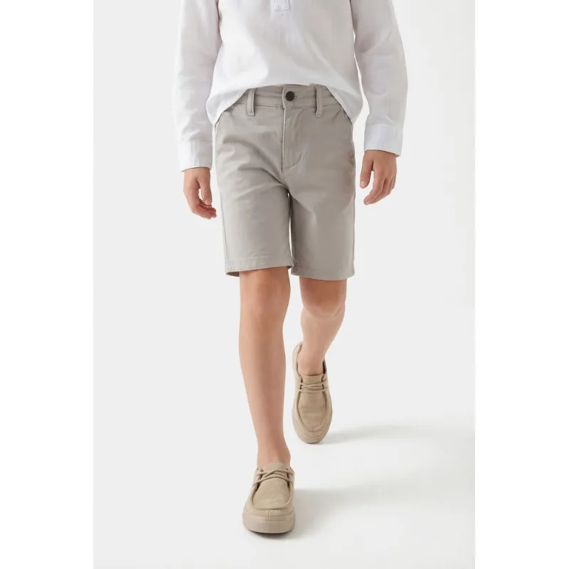 Bermuda Chino Infantil Color Sarjada Areia - 4