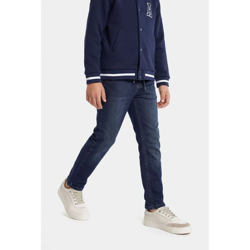 Calça Jeans Infantil Confort Azul Escuro - 4