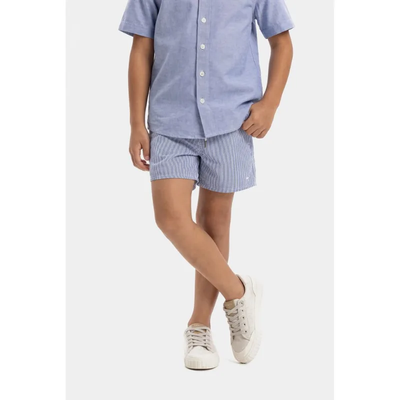 Short Praia Infantil Listrado Navy Marinho - 12