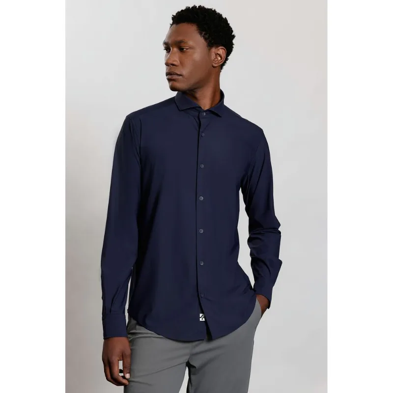 Camisa Manga Longa Rib Flex Marinho - GG