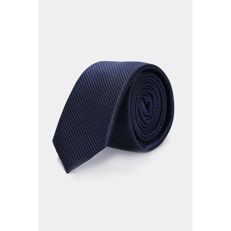 Gravata Jacquard Seda Diamond Marinho - UN