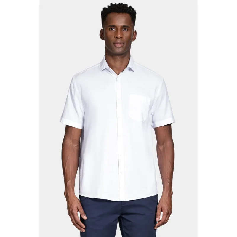 Camisa Manga Curta Algodão Branco - GG