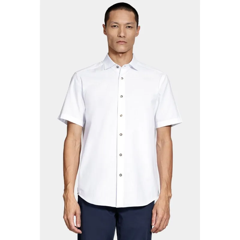 Camisa Manga Curta Slim Algodão Flame Soft Branco - XGG