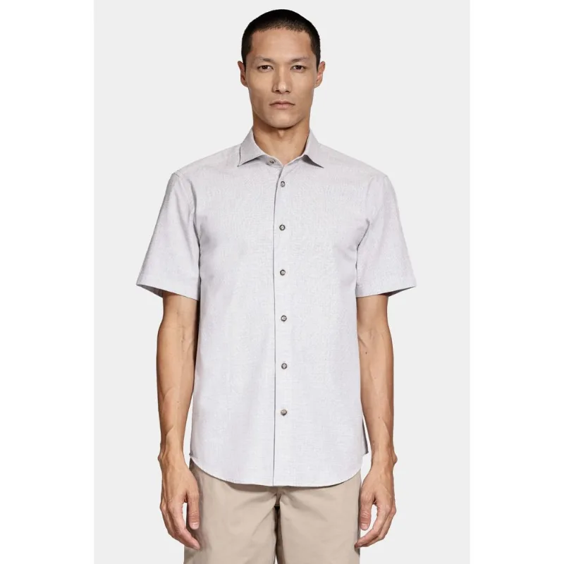 Camisa Manga Curta Slim Algodão Flame Soft Areia - XGG