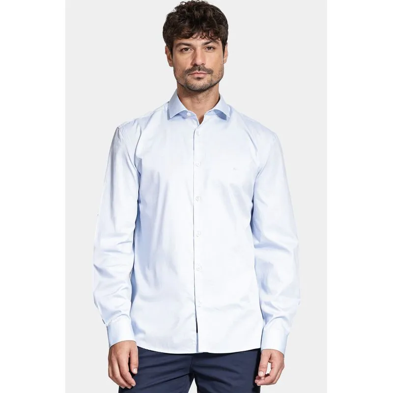 Camisa Manga Longa Pinpoint Azul - GG