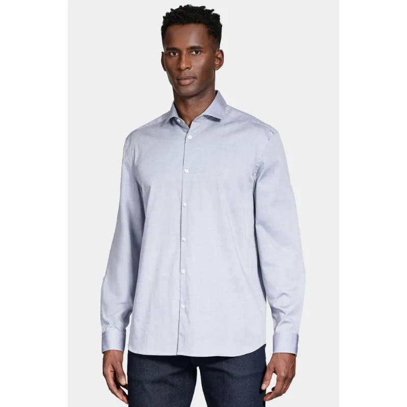 Camisa Manga Longa Pinpoint Azul Escuro - XGG