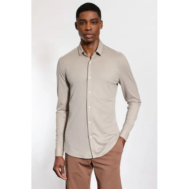 Camisa Manga Longa Slim Piquet Poliamida Castor - P