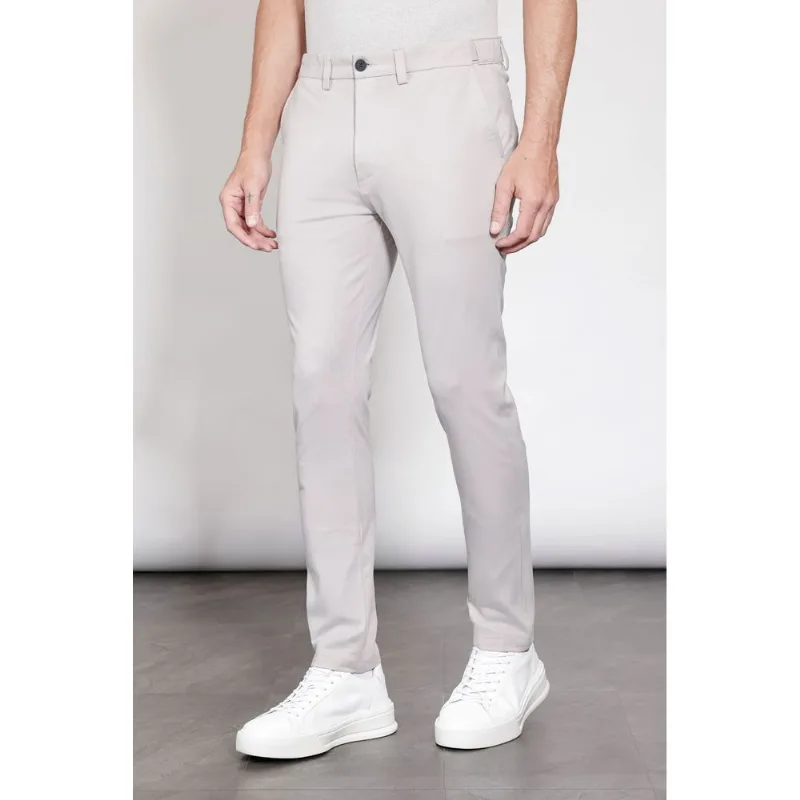 Calça Chino de Malha Moovex Cinza Claro - 48