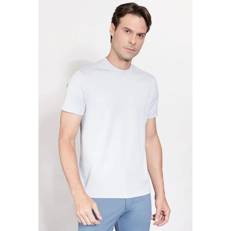 Camiseta Manga Curta Poliamida Mescla Azul Indigo - XGG